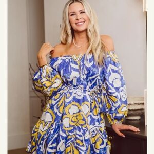 Cleobella Pearl Mini Dress- Azores Print Size Small No Belt Included